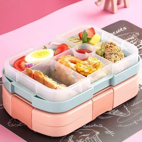 Children Bento Box Healthy Material 6 Compartments Food Storage Container Snack Lunch Box For Nursery School Picnic Travel