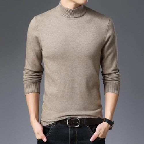 High Collar Male Sweater Pullover Winter Autumn Men Turtleneck Sweater Solid Thick Sweater Long Sleeve