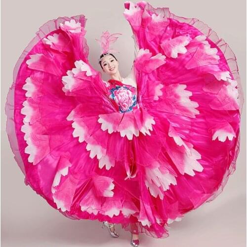 New Flamenco Dance Costume Spanish Bullfight Dresses Costume Modern Dance Performance Wear Petal Skirt Flamenco Dress DL6137