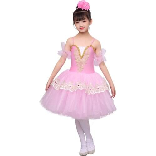New Arrival Professional Ballet Tutu Velour Ballet Skirt Tutu Dresses Pink Color Pancake Flower Fairy Stage Wear