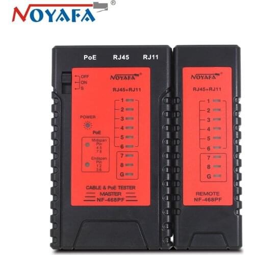 Original NOYAFA NF-468PF Cable Continuity Detector PoE Cable Tester RJ11 RJ45 Cable Tester Detect Ethernet Network