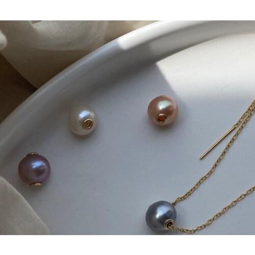 Favorite Pearl Necklace，A single bright natural freshwater pearl,14K gold injection can adjust the collarbone，simple Jewelry