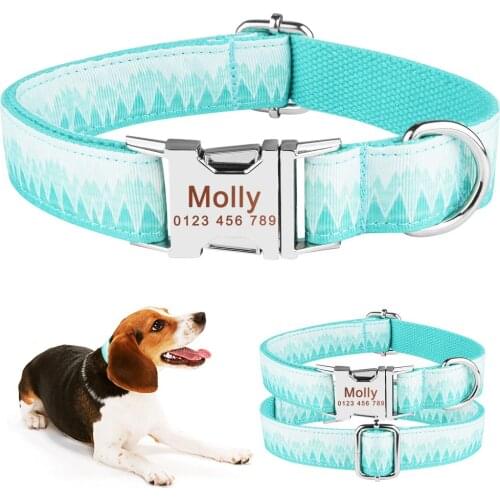 Personalized Dog Collar Free Engraved Small Medium Name Puppy Polyester Collars