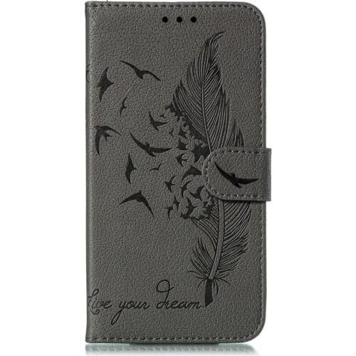 Luxury Retro Feather Case For iPhone 12 11 Pro Max Mini Xs Max XR 7 8 Plus SE 2020 Flip Leather Solid Business Kickstand Case