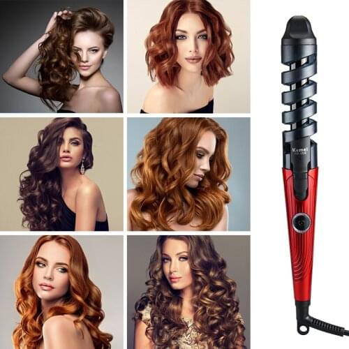 Electric Hair Curler Professional Spiral Curling Iron Wand Household Tourmaline Ceramic Hair Curlers Ladies DIY Styling Tool 38D