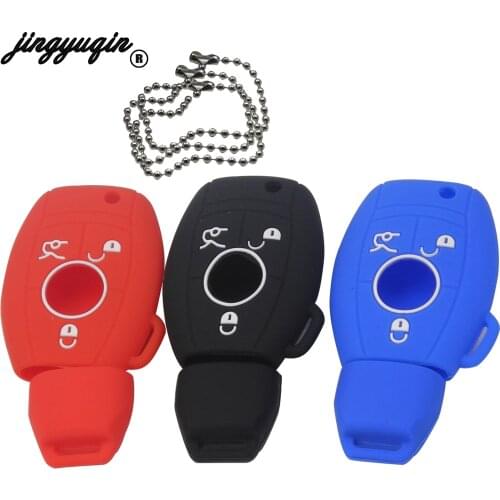 Jingyuqin 10pcs/lot Silicone Cover Car Key Case Cover Silicone Remote Key Fob Case A C E S Class Slk Cl R For Mercedes-Benz