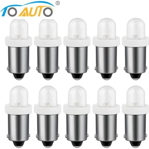 10pcs T4W BA9S H6W LED Bulbs Car Interior Lights License Plate Door Reading Lamp Auto 6000K White 12V