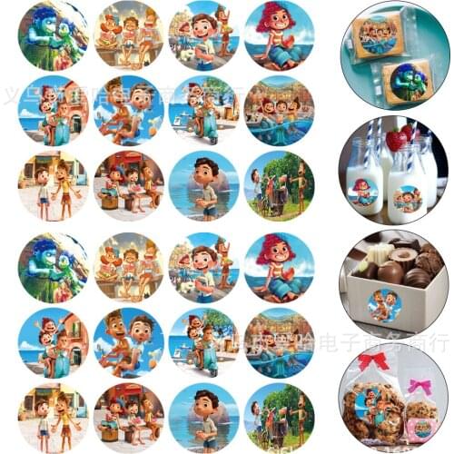 24PCS/Set Luca Pixar Disney Stickers Anime Cartoon Kawaii Waterproof Stikers Skateboard Bicycle Guitar Laptop Kids Stiker Toys