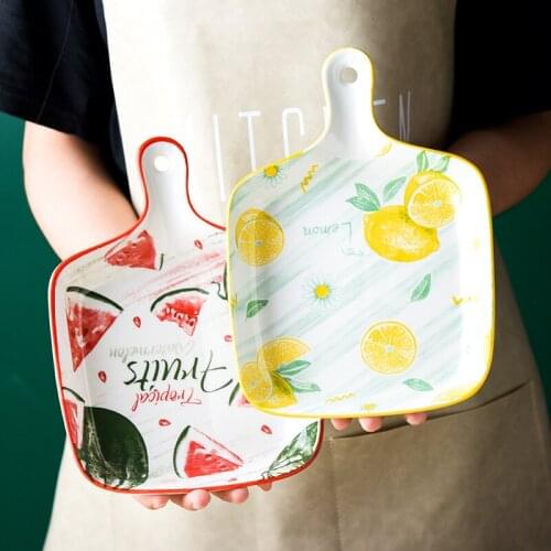 Japanese Baking Ceramic Plates Creative Simple Home Bakeware Salad Pasta Strawberry Personalized Fruit Breakfast Cereal Plates