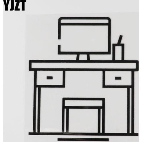 YJZT 13.5CM×14.9CM The Computer Table Car Sticker Furniture Vinyl Decal Black/Silver 13E-0016