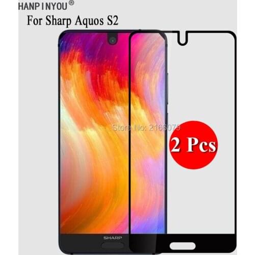 2 Pcs/Lot For Sharp Aquos S2 5.5" Full Cover Screen Protector Tempered Glass Protective Film + Clean Tools