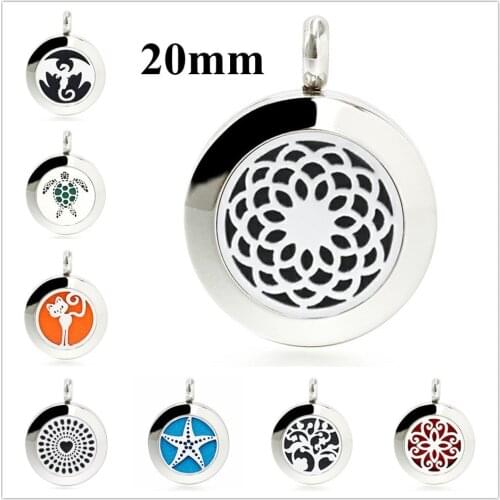 New 1pc Lotus flower 316L Stainless Steel 10pcs free pads 20mm essential oil diffuser Perfume locket pendant necklace