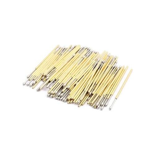 100pcs 1.3mm Head Dia 33.3mm Length Metal Spring Pressure Test Probe Needle PL75-D2