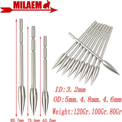 12/24/50pcs Archery Arrowheads Insert Point Tips 80/100/120gr Broadheads Fit ID3.2mm Arrow Shaft Shooting Hunting Accessories