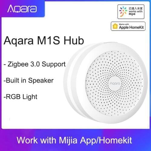 2021 Aqara M1S Hub Gateway with RGB LED Night Light Zigbee 3.0 APP Remote Control Smart Home Work with Mijia APP Apple HomeKit