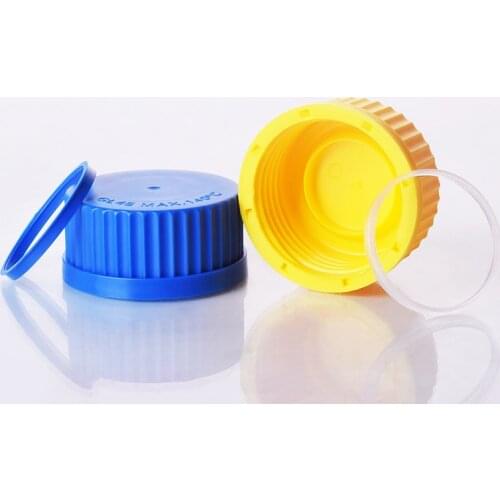 4pcs Yellow/Blue/Orange thread cap,GL 45mm,Plastic Screw Cap with threaded bezel ring