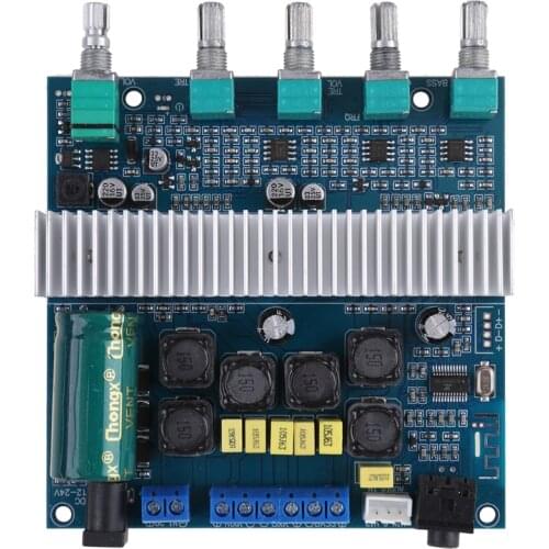594F 2*50W+100W Bluetooth-compatible 5.0 TPA3116D2 Power Subwoofer Amplifier Board