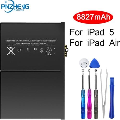 PINZHENG Tablet Battery For iPad 5 Air iPad 5 A1474 A1475 Replacement 8827mAh Tablet Battery For iPad5 A1484 With Repair Tools