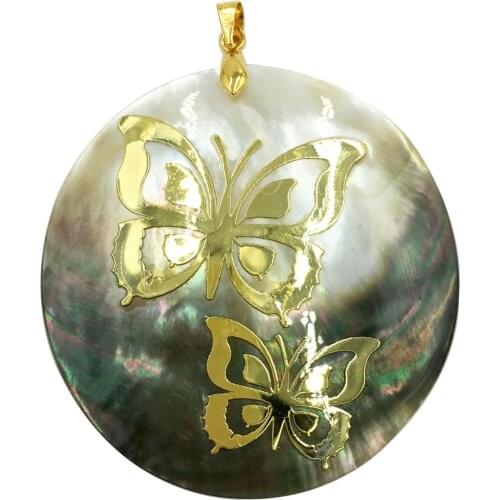 Free Shipping Women Fashion Jewelry Beautiful Mother of pearl Shell Round Pendant Bead 1pcs C8843