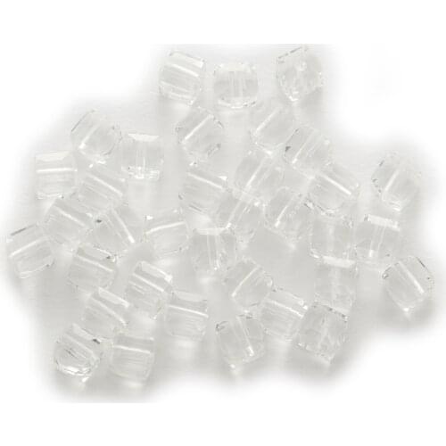 50 Piece Clear Cut Faceted Crystal Glass Cube Spacer Beads DIY Fit Necklace Bracelet Making For Women Jewelry Making 4-8mm