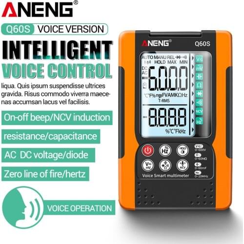 ANENG Q60 Digital Multimeter Speech Recognition Transistor Tester 6000 Counts True RMS Capacitance Meter Analysis Instruments