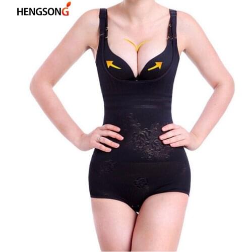 HEGNOSNG Women Bodysuits Shapewear Underwear Body Shaper Waist Corsets Buckle In The Crotch High-elastic Plus Size