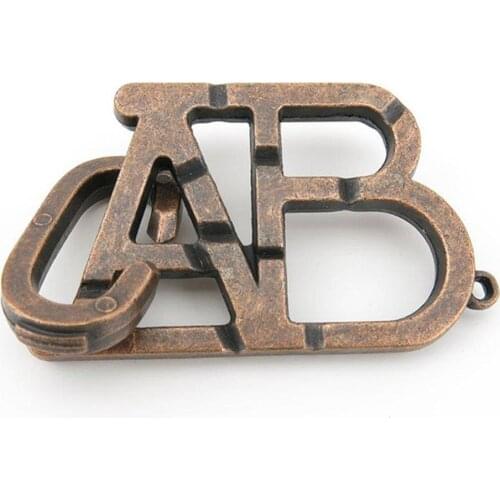 Red Bronze ABC Classic Metal Puzzle IQ Test Magic Mind Brain Teaser Puzzles Baffling Game For Adults And Children