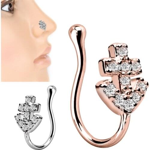 Woman Jewelry Copper Zircon Nose Clip Ear Bone Clips Universal Female Accessories Simplicity Fine Sexy Women Body Piercing