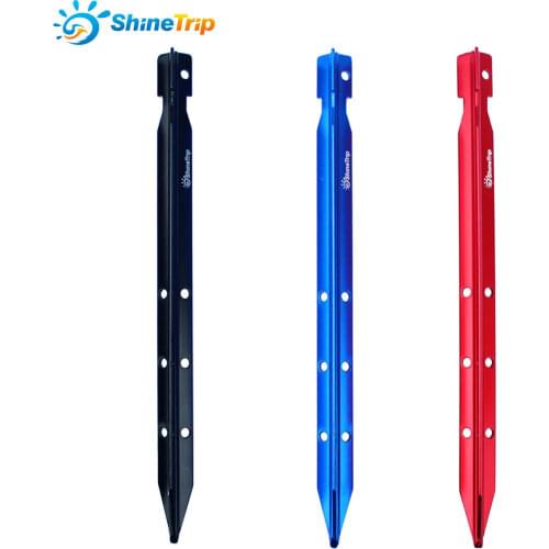 Shinetrip 25cm Trigone Tent Nails 7001 Multihole Aluminum Alloy Pegs Camping Lengthen Bold Sandbeach peg Tent Accessories 8pcs