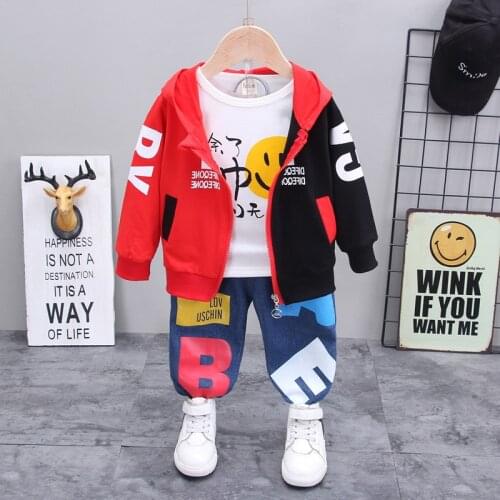 Spring & autumn Childrens Clothes Jacket & t-shirt+Pants 3 Pieces Clothing Sets For Boys and Girls Children Suit Kids Clothes