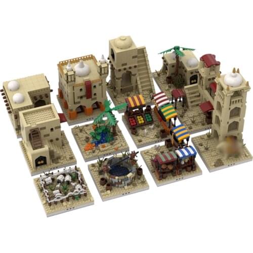 MOC Architecture New Hope Desert Village Building Blocks For Star of Space War Series Town Eisley Cantina House Bricks Toy Gifts