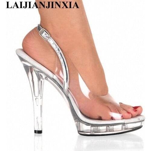 LAIJIANJINXIA New Crystal High Heels 13 CM Sexy High Heel Sandals Platforms Womens Dance Shoes Night Club Pole Dancing Shoes