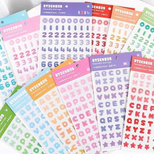 Kawaii Fudge Alphanumeric Drop Glue Sticker DIY Scrapbook Calendar Stationery School Supplies Decoration Sticker