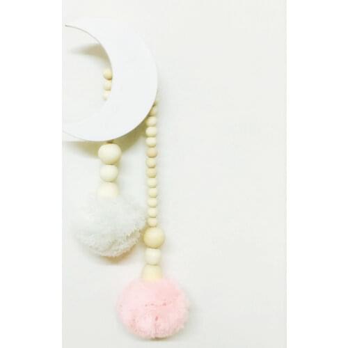 Cute moon Hooks Wooden Clothes Hanger Wall Decor Children Bedroom Pendant Key Holder Hat Scarf 3 Colors INS style