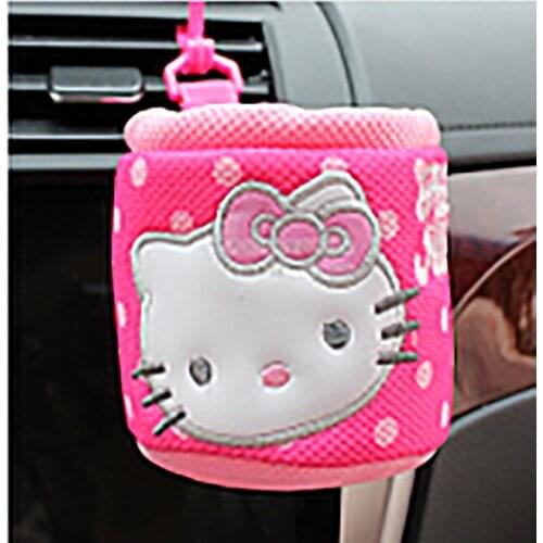 Cute cartoon pink cat Car Storage Box Stowing Tidying Cover car Interior Accessories Car Styling-pink