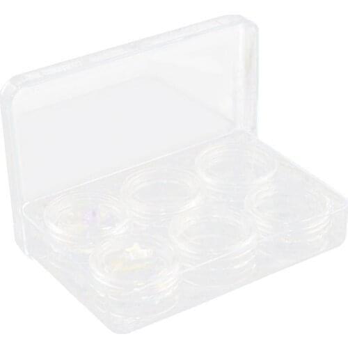 Mini 6 Grid Nail Art Storage Box Rhinestones Jewelries Beads Case Container