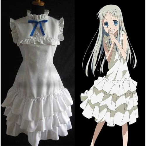 New Anime Anohana Honma Meiko Cosplay Costume Fancy Dress Halloween Costumes for Women Summer Dresses Custom Any Size