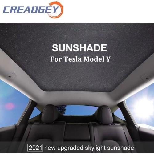 Upgrade Car Front Rear Sunroof For Tesla Model Y 2021 Car Glass Roof Sunshade Cover Skylight Blind Shading Net Window Sunvisor