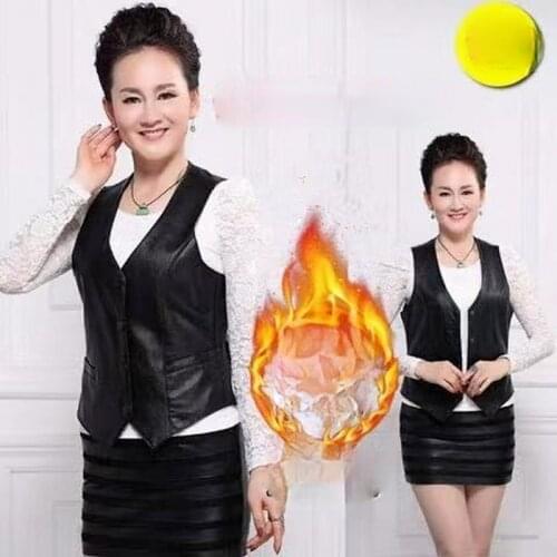 Autumn Winter Fashion Warm Elegant Leisure Vest Womens Outerwear Soft Leather Sleeveless Jacket Waistcoat Female Clothes Y21