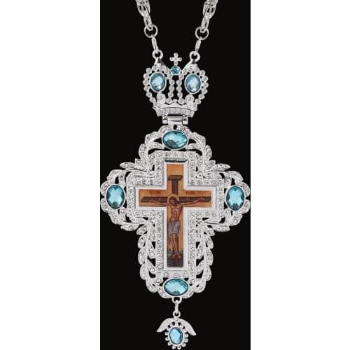 With Box Chain Necklace Adult Priest Church Accessories Men Religious Pastor Father Cross Crucifix Jesus Christ Decoration