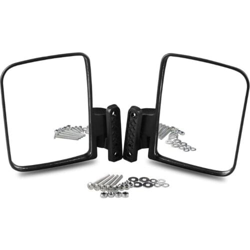 A Pair Black Universal Golf Cart Rear View Mirrors Side Border Fits Club Car Leisure Style Accessories Exterior Parts D7WD