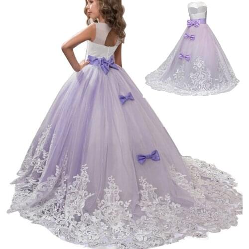 Princess Dress Girl Children Party Pageant Long Gown Kids Dresses for Girls Flower Wedding First Communion Dress Teens Clothes
