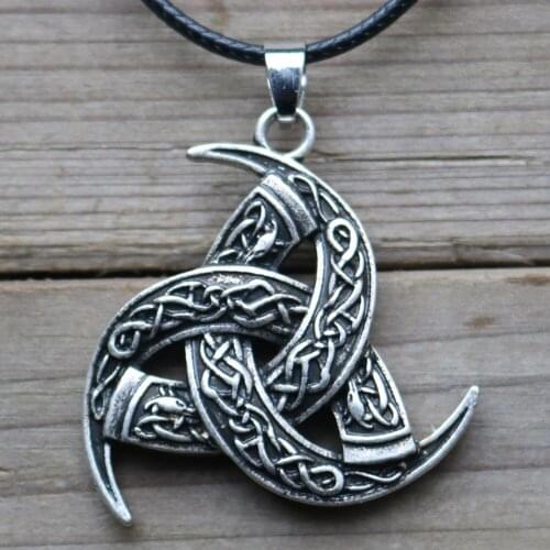 Norse God Horn Of Odin Knot Pendant Gothic Triskelion Pendant Viking Necklace Horned Triskelion Symbol Talisman Amulet