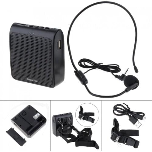 Rolton K100 Wired Audio Speaker Megaphone Voice Amplifier Loudspeaker Microphone Waist Band Clip Support FM Radio TF MP3 Player