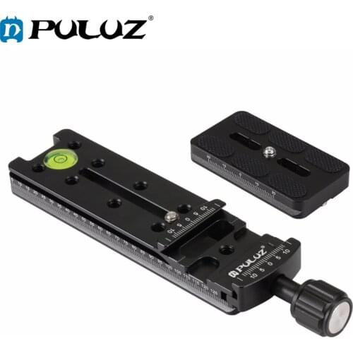 PULUZ FNR-140 Multi-Purpose 140mm Rail Nodal Slide Aluminum Alloy Quick Release Plate Clamp Adapter with 1/4"Screw