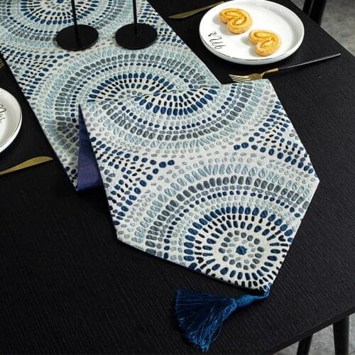Nordic Polyester Table Runner Rectangle Embroidery Dustproof TV Cabinet Cover for Home Dining Table Hotel Bed Flag Tail Towel