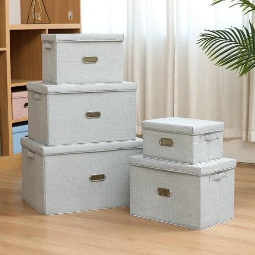 Multiple Models/Brand New/ Large Capacity Cotton Linen Folding Storage Box With Lid Clothing/Toy Storage Household Organization