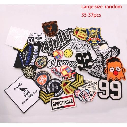 Random mixed delivery A total of 37 icons Cartoon Decorative Patch Pattern Embroidered Applique Patches For DIY Iron on Badges