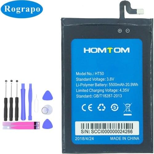 New 5500mah HT50 Replacement Battery For HOMTOM HT 50 5.5inch Original Bateria Baterij Cell Mobile Phone Batteries+tools
