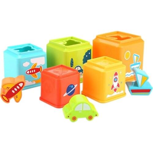 Stack Cups Educational Baby Toys Rainbow Color Folding Tower Puzzle Piles Stacking Cup Toy Kids Water Toys